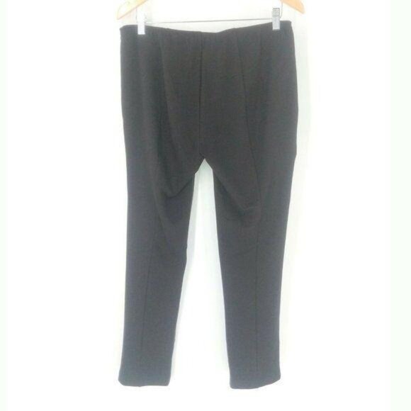 Soft Surroundings Faux Leather Paneled Pants Womens M Petite Black Edgy Grunge‎ - Picture 2 of 5